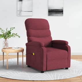 321229 vidaXL Fotoliu de masaj, roșu vin, material textil