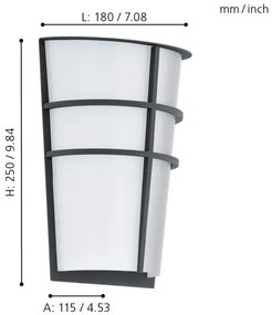Eglo 94138 - Corp de iluminat LED exterior BREGANZO 2xLED/2,5W/230V
