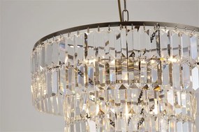 Lustra metal alama antic, cristal transparent Empire 5L