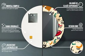 Oglinda rotunda imprimata Stil de artă pop