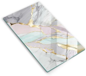 Placă din sticla protectie perete Marmură pastel