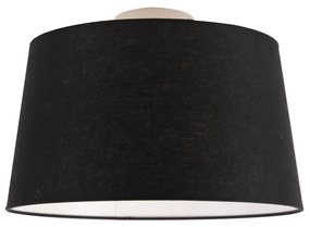 Plafoniera moderna alba cu abajur negru 35 cm - Combi