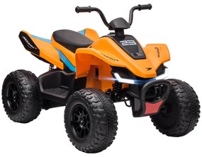 HOMCOM ATV Electric de 12V pentru Copii cu Pornire Lentă, Faruri, MP3 și Roți cu Suspensie, 107x71x73,5 cm, Portocaliu | Aosom Romania