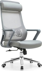 Scaun birou LUCA, gri, stofa/plasa, 65x65x115/125 cm