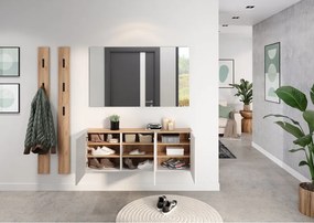 Dulap crem cu aspect de lemn de stejar suspendat 138x52x25 cm Libbiano – Germania