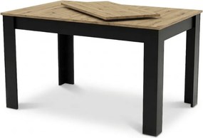 Masa extensibila de dining MADO 120/160x80 cm, negru/artisan stejar