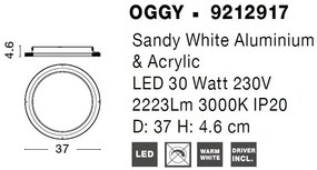 Plafoniera LED dimabila design modern Oggy alb 37cm