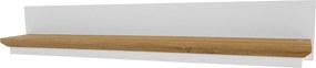 Raft LEON, stejar grand/alb, DTD laminat, 120x19x20 cm