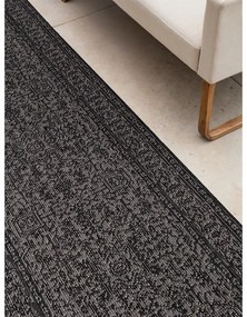 Covor tip traversă pentru interior și exterior alb-negru 80x250 cm Duet Kona – NORTHRUGS