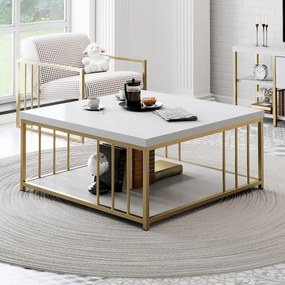 Măsuță de cafea Zen (Alb + Auriu). 1073449