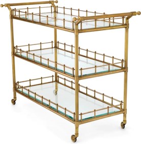 Gheridon LUX, Otel, Sticla, Alama Vintage, Scarlett L