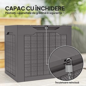 Outsunny Cufăr de Grădină cu Mânere, Container Unelte Impermeabil, 56x41x50 cm, Maro | Aosom Romania