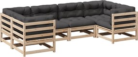 vidaXL Set canapele de grădină cu perne, 6 piese, lemn masiv de pin