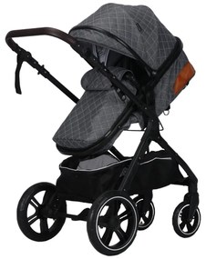 Carucior nou nascuti 2 in 1 NOVOKIDS™ X1000 series, Cu geanta bebe, Cadru Aluminiu, Amortizoare, Roti din cauciuc plin AVE, Landou, Spatar reglabil 3
