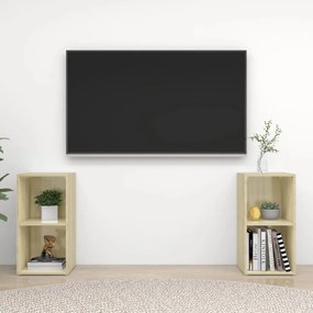 Comode TV,2 buc., stejar Sonoma,72x35x36,5 cm, PAL 2, Stejar sonoma, 72 x 35 x 36.5 cm