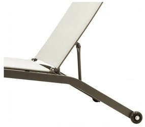 Șezlong de grădină cu roți, bej, 195 x 90 x 63 cm