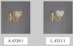 Aplica de perete design italian din alama si sticla chihlimbar 4321