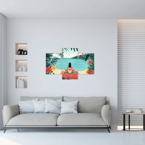 Tablou - Yoghiniță pe plajă (90x60 cm)