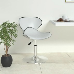 vidaXL Scaun de bar, alb, piele ecologică