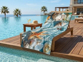Prosop de plaja cu uscare rapida CORALIA colorat 70 x 140 cm, 100% microfibra