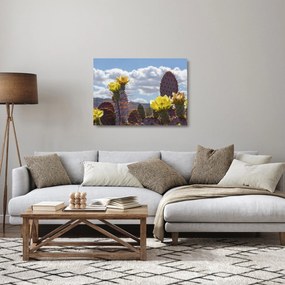 Tablou pe sticlă cu floarea de cactus Opunție (70x50 cm)