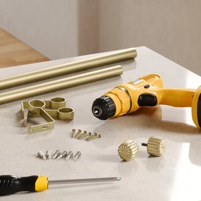 Galerie de perdea auriu mat extensibilă din oțel 168 - 305 cm Cleo – Umbra