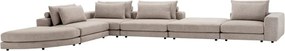 Canapea modulara design LUX Lounge Club, Nuoro greige