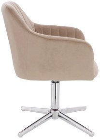 HR190CROSS Scaun Latte din Catifea cu Bază Cromata