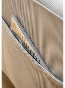 Fotoliu bej cu tapițerie din catifea reiată Lofty Lilly – Miuform