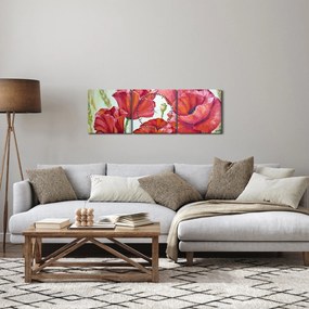 Tablou - Mac - flori (cu ceas) (90x30 cm)