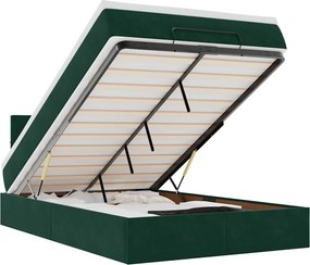 vidaXL Cadru de pat otoman cu saltea verde închis 120x200cm catifea