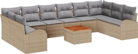vidaXL Set de canapele pentru grădină 11 pcs Beige și gri deschis