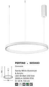 Lustra LED design modern circular PERTINO alba 48W NVL-9853683