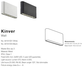 Aplica LED exterior lumina ambientala Kinver neagra 84181003 NL