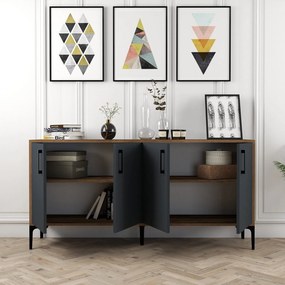 Consolă Kiev 160 - Walnut, Anthracite