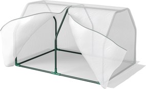 Mini Seră Outsunny pentru grădină și balcon din plastic PE și oțel cu închidere cu fermoar, 99x71x60 cm, de culoare alb transparent | Aosom Romania