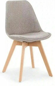 Scaun tapitat K303, gri deschis/stejar, stofa clasica/lemn, 48X54X83 C