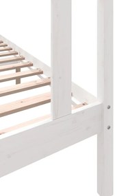 Cadru de pat Single 3FT,alb, 90x190 cm, lemn masiv de pin Alb, 90 x 190 cm