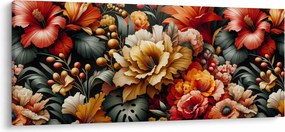 Tablou - Flori portocalii și roșii (120x50 cm)