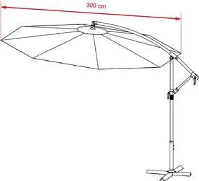 Umbrelă reglabilă AVENBERG SUNNY LED 300, diametru 3M, bej