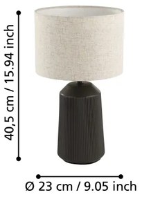 Lampă de masă Eglo 900824 CAPALBIO 1xE27/40W/230V gri