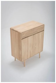 Comodă cu sertar din lemn masiv de stejar Gazzda Fawn