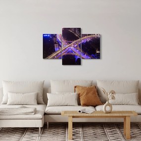 Tablou cu o interesecție mare noapte (90x60 cm)