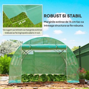 Outsunny Prelata Sera 6×3×2 m – Cu 12 Ferestre, Usa Rulanta si Margini | Aosom Romania