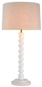 Lampa de masa LUX, Lemn, Tesatura, Alb, Massimo, 119673 HZ
