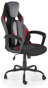Scaun de birou Jensen negru/gri/rosu H125 cm JENSEN office chair, black / grey / red