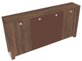 Dulap mediu pentru haine Verno+ 260 x 46 x 130 cm, uși combinate, nuc / maro