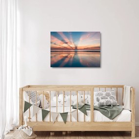 Tablou pe sticlă cu razele solare deasupra plajei Dayton (70x50 cm)