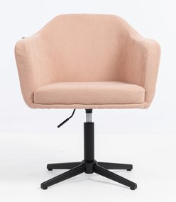 HR832CROSS Scaun Catifea Reiată Premium culoare Roz prăfuit Litchi cu Bază Neagră