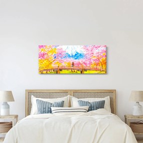 Tablou - Cuplu pictat, acuarelă (120x50 cm)